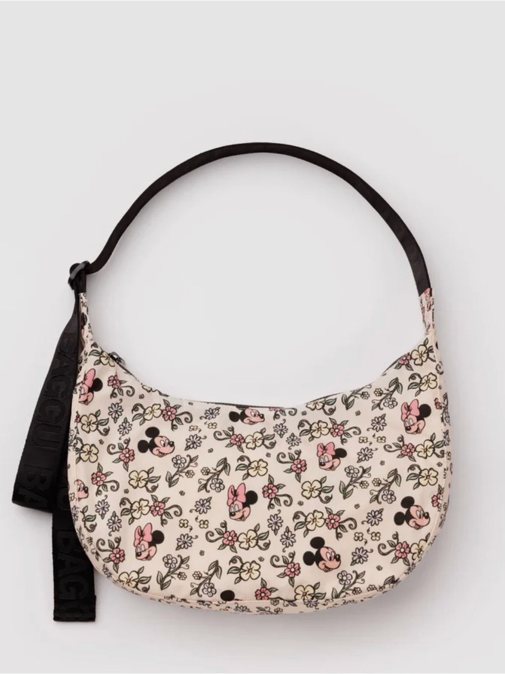 W/charm-Baggu medium crescent bag and charm Storybook floral Disney collab BNWT - Picture 2 of 11
